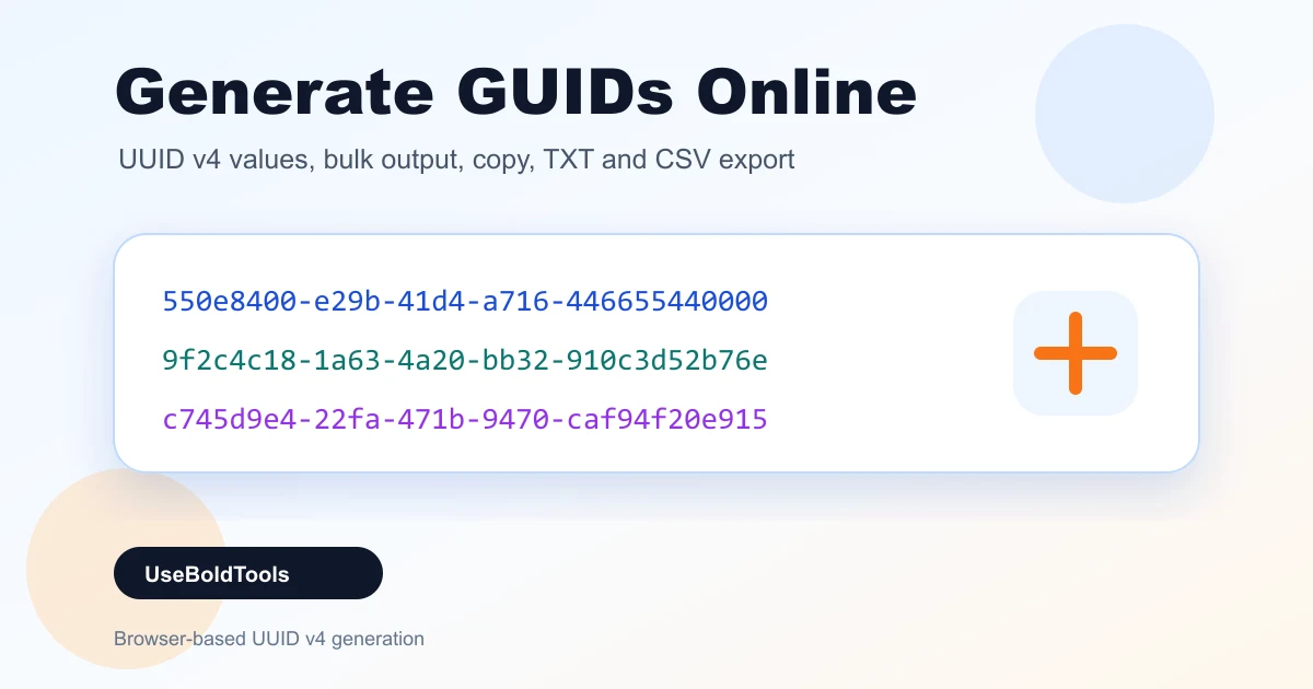 Abstract UUID cards generated by UseBoldTools GUID Generator