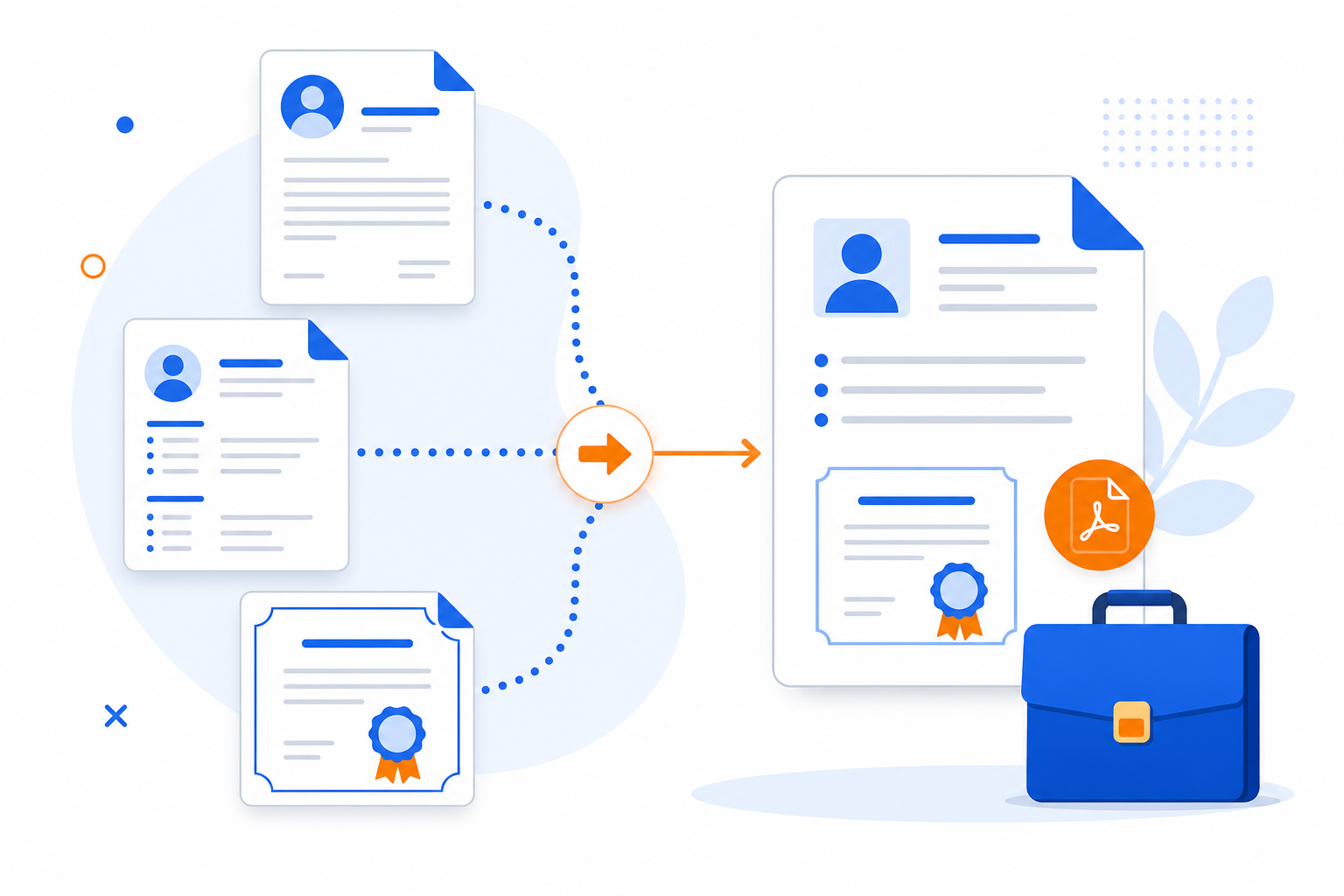 Job application PDF documents merged into one packet with UseBoldTools